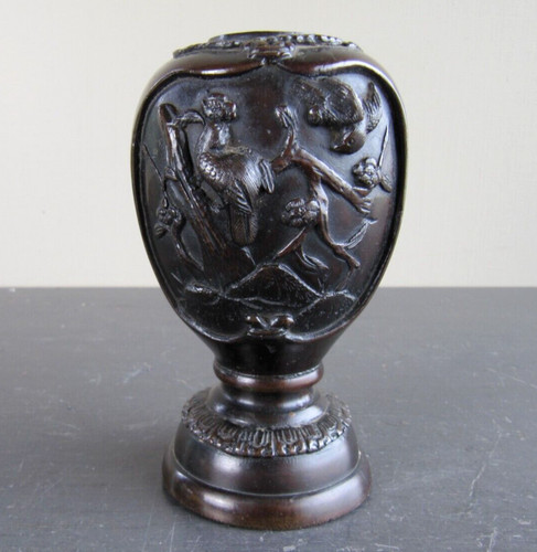 Antique japanese bronze vase - bronze,