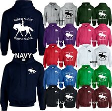 Personalised Horse Hoodie Left Chest Back Print Dressage XMAS Equestrian Present