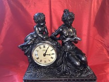MANTEL CLOCK Cherub figures by Crosa. Vintage