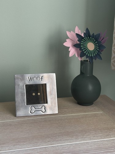 Woof dog bone metal - , square