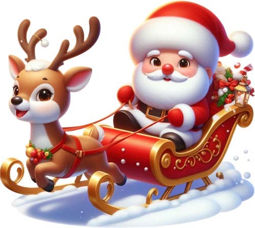 Christmas santa reindeer - christmas,