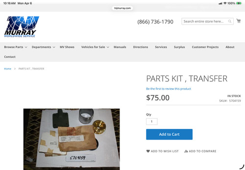 Air shift kit m35a2 - kit, m35a2,transfer