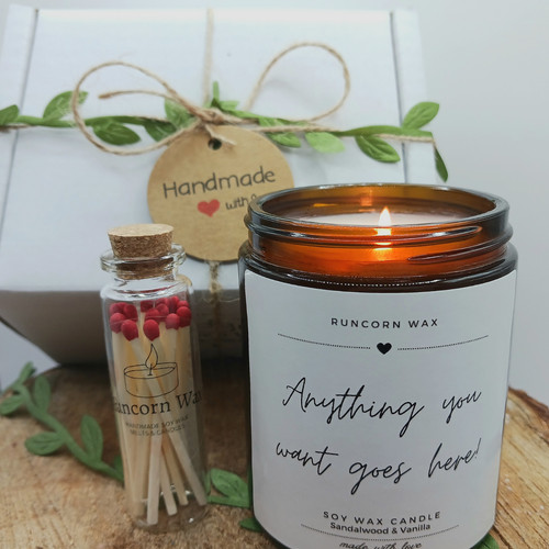 Custom text candle gift box - gift,