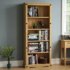 Corona Large Bookcase DVD CD Mexican Solid Waxed Pine Storage Living Furniture