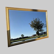 Large Gilt Frame Overmantle Wall Mirror 100cm X 70cm Bevelled Edge