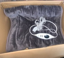 Cozee Home Faux Fur Velvet Soft Heated Throw With 9 Heat Settings Glossy Grey