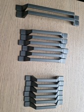 14 Designer Cabinet Handles Gun Metal Grey  6 x 96mm  6 x 128mm &  2 x 192mm