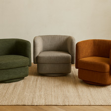 Sacramento Armchair Swivel Seat Cushioned with a Fully Upholstered Lounge Frame