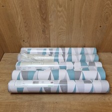 Dunelm Triangle Teal Wallpaper