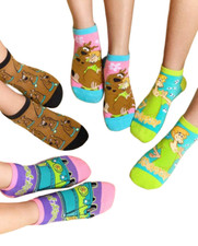 new 4prs ladies/older girls Scooby Doo themed trainer socks/shoe liners.UK 4-8