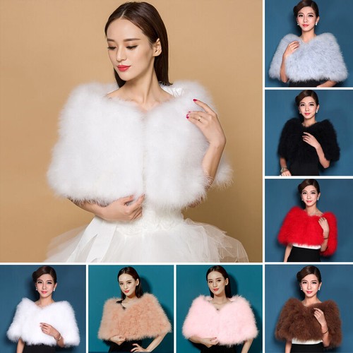 Real ostrich feather fur cape - ostrich,