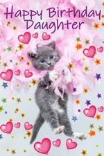 Happy birthday daughter kitten - birthday,
