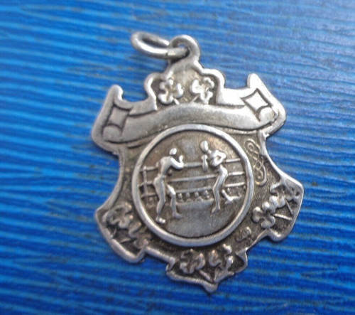 Irish silver boxing medal fob - irish,