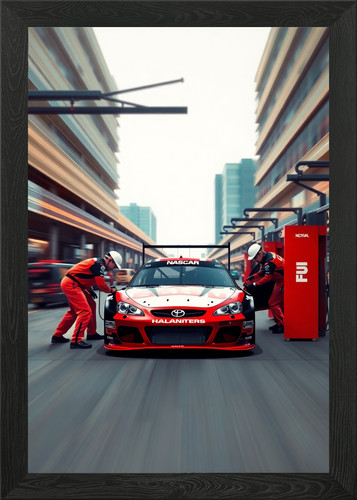 Nascar stock car pit framed - nascar,