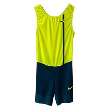 Nike Pro Elite Speedsuit Green Yellow Singlet Sleeveless Made USA Men's Medium