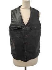 Hobson De Niro Scottish Deerskin Leather Vest Black Size 40 T2710 FMHR349