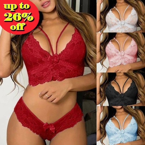 Sexy lace thong push - thong, bra