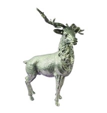 Vintage Silver Plated Stag Statue 11in Tall