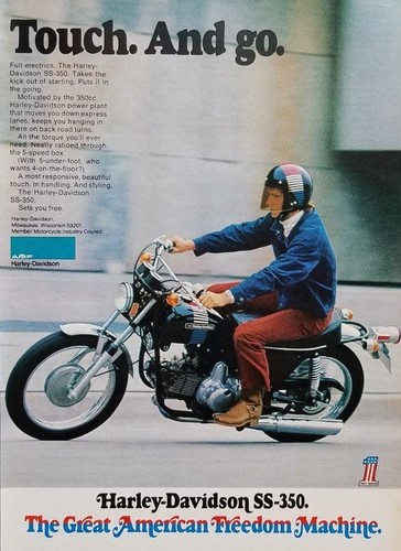 Vintage print 1973 harley - vintage, ad