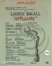 Applause - Lauren Bacall - 1970 Sheet Music