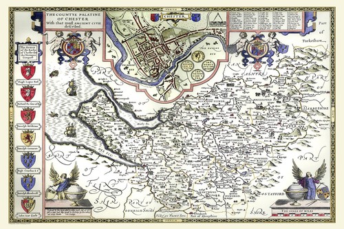 Jigsaw map cheshire 1611 - jigsaw, of