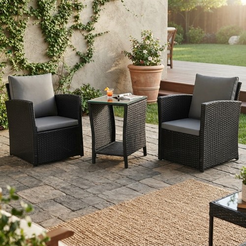 Rattan garden bistro set - rattan, for