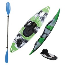 Riber Sit In White Water Tourer Kayak + Paddle & Spray R-1016-Green/White/Black
