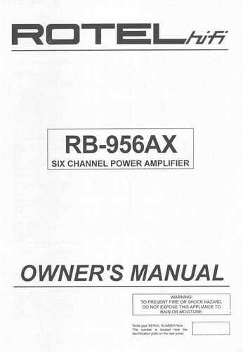 Rotel 956ax amplifier - rotel,