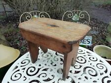 Antique Pine Chippy Paint Country Crafted Stool Plant Stand Large Size 16" Long