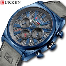 CURREN Sport Mens Wrist Watch Men Quartz  Leather Chronograph Waterproof Watches