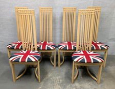 Set of 6 Actona Danish High Back Wooden Dining Chairs Union Jack