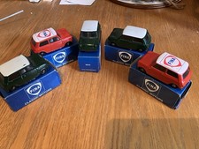 5 Corgi Fina Austin Mini Diecast Cars Green and Red Vintage Collectible Model