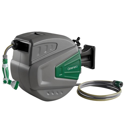 Wall mounted garden hose - mounted,