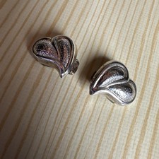 Silver Clip On Puffy Heart