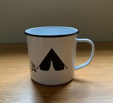 1 x White Enamel Mug Metal Cup
