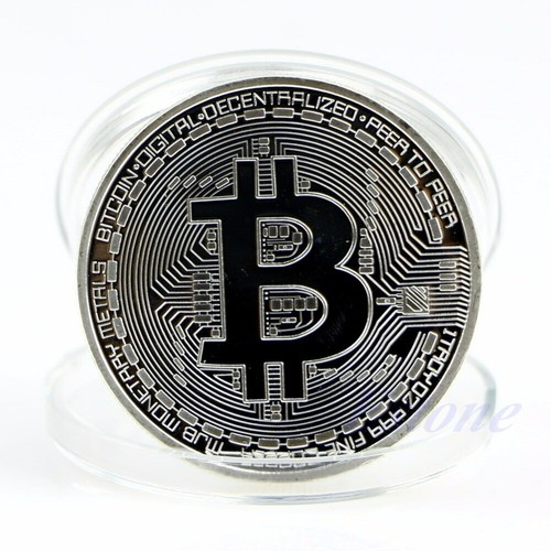 New silver plated bitcoin - silver,