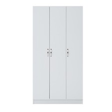 Wardrobe 3 Door Storage Shelves Hanging rail Bedroom Modern Furniture White
