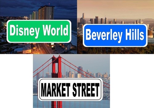 Street sign reproduction - street,