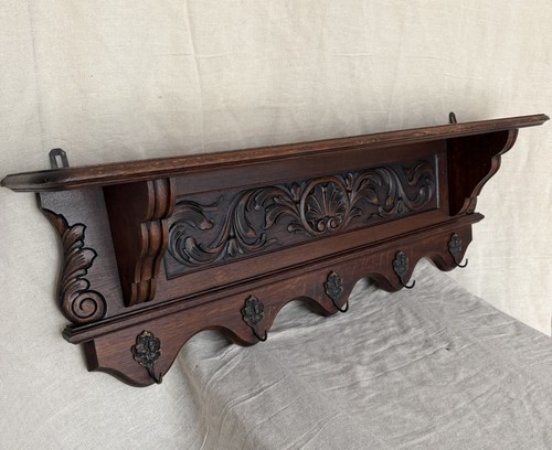 Vintage belgian carved oak - belgian,