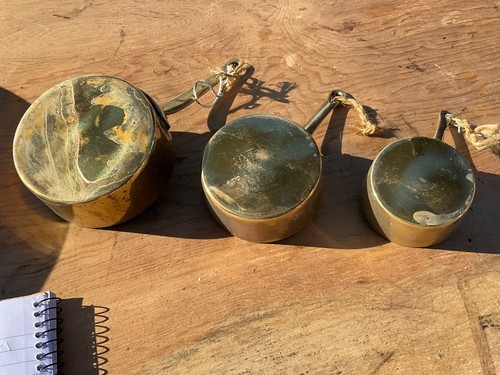 Small brass pans - 3, x
