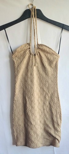 Sand brown halter neck - sand, dress-