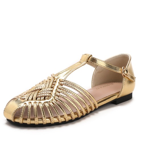Women strap woven - t-strap, closed