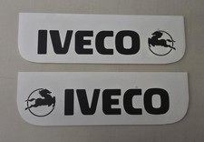 IVECO  X 2 Lorry HGV Truck Mudflaps 18/60cm Smooth Black  Mud Flaps White Text