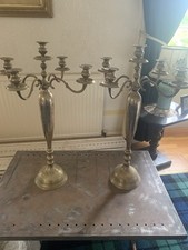 Beautiful Pair Of Large Candelabras Chrome/silver Plate?