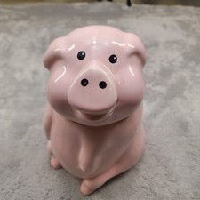 Pink Pig Cookie Jar / Biscuit Tin 10" tall