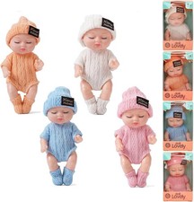 Mini Reborn Dolls, 4 PCS Sleeping Rebirth Dolls with Clothes, Miniature Reborn 
