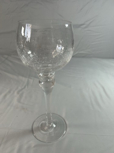 Tall crackle glass - glass, votive
