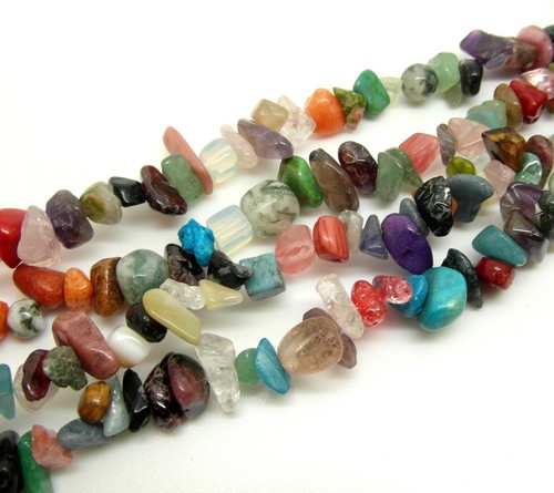 Gemstone bead chips - gemstone, random