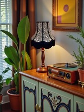 Black paisley table lampshades