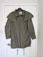 Khaki Green Parka In A Pocket Light Coat Jacket  Denim & Co Size S Raincoat #14
